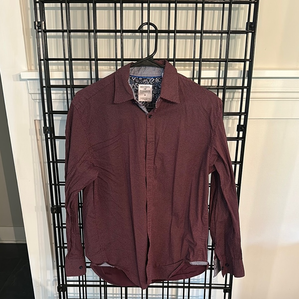 Society Of Threads Paisley and Dot Pattern Shirt
